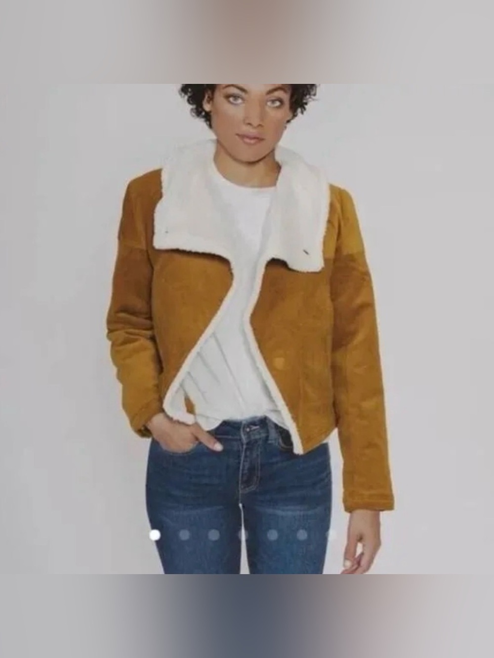 The Normal Brand Mustard Corduroy Label Sherpa Jacket